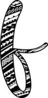 corsivo maori mandala alfabeto lettere vettore