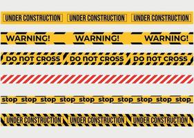 avvertimento nastri impostato per costruzione e crimine. vettore illustrazione. giallo sicurezza avvertimento nastri impostato attenzione
