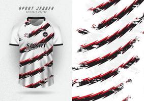 sfondo per gli sport maglia, calcio camicia, in esecuzione camicia, da corsa camicia, bianca tono modello e nero e rosso strisce. vettore