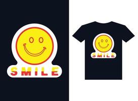Sorridi emoji viso premio vettore maglietta deisgn modello