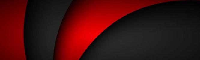 intestazione ondulata nera e rossa astratta. moderno banner di design aziendale. sovrapporre fogli di strati di carta vettore