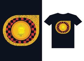 bitcoin maglietta design modello vettore