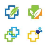 set di immagini del logo di cure mediche vettore