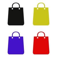 shopping bag impostato su sfondo bianco vettore