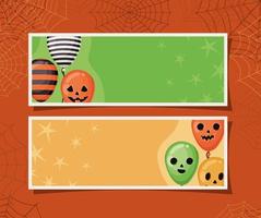 set di banner di halloween vettore