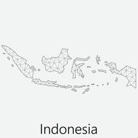 vettore Basso poligonale Indonesia carta geografica.