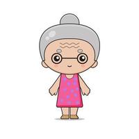 carino nonna mascotte personaggio illustrazione vettore