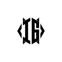 ig logo monogramma con scudo forma disegni modello vettore