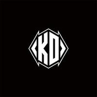 kd logo monogramma con scudo forma disegni modello vettore