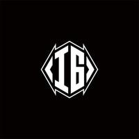 ig logo monogramma con scudo forma disegni modello vettore