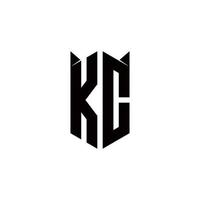 kc logo monogramma con scudo forma disegni modello vettore