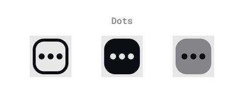 tre puntini icone foglio vettore