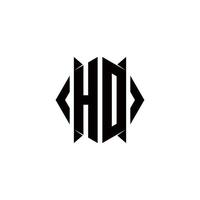 HD logo monogramma con scudo forma disegni modello vettore