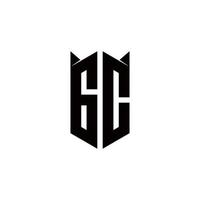 gc logo monogramma con scudo forma disegni modello vettore