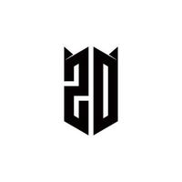 zd logo monogramma con scudo forma disegni modello vettore