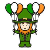 carino leprechaun saint patrick day carattere azienda palloncino fumetto icona vettore illustrazione