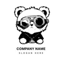 anime kawaii panda logo è assolutamente adorabile il di panda il giro viso e grande occhi dare esso un' carino e amichevole Guarda vettore