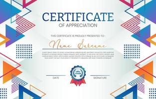 creativo certificato di apprezzamento modello design vettore