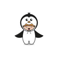 simpatico personaggio mascotte pinguino illustrazione vettore