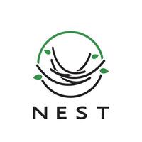uccello nido logo icona illustrazione design modello, per uccello azienda agricola, uccello attività commerciale, uccello Casa, uccello conservazione con moderno minimalista vettore concetto