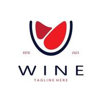 modello di progettazione del logo del vino.illustrazione vettoriale di icona-vettore