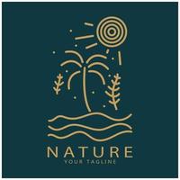 natura vettore logo. con alberi, fiumi, mari, montagne, attività commerciale emblemi, viaggio distintivi, ,ecologico Salute