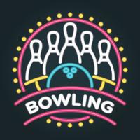 Illustrazione di vettore di bowling al neon