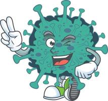 un' cartone animato personaggio di critico coronavirus vettore