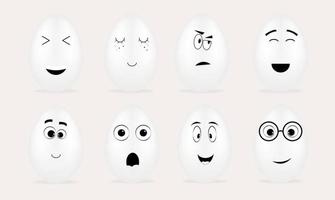 Pasqua cartone animato uova impostato con diverso emozioni. vettore