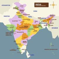 nazione carta geografica di India vettore