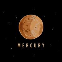 modello grafico vettoriale pianeta mercurio. illustrazione degli oggetti dello spazio della galassia.