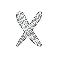3d illustrazione di piccolo lettera X vettore