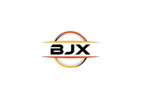 bjx lettera reali ellisse forma logo. bjx spazzola arte logo. bjx logo per un' azienda, attività commerciale, e commerciale uso. vettore