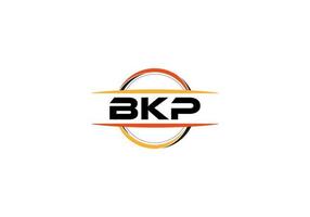 bkp lettera reali ellisse forma logo. bkp spazzola arte logo. bkp logo per un' azienda, attività commerciale, e commerciale uso. vettore