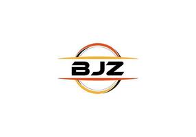 bjz lettera reali ellisse forma logo. bjz spazzola arte logo. bjz logo per un' azienda, attività commerciale, e commerciale uso. vettore