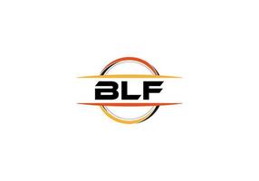 blf lettera reali ellisse forma logo. blf spazzola arte logo. blf logo per un' azienda, attività commerciale, e commerciale uso. vettore