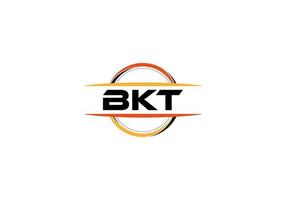 bkt lettera reali ellisse forma logo. bkt spazzola arte logo. bkt logo per un' azienda, attività commerciale, e commerciale uso. vettore