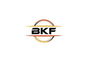bkf lettera reali ellisse forma logo. bkf spazzola arte logo. bkf logo per un' azienda, attività commerciale, e commerciale uso. vettore