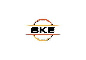 bke lettera reali ellisse forma logo. bke spazzola arte logo. bke logo per un' azienda, attività commerciale, e commerciale uso. vettore