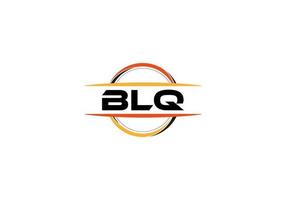 blq lettera reali ellisse forma logo. blq spazzola arte logo. blq logo per un' azienda, attività commerciale, e commerciale uso. vettore