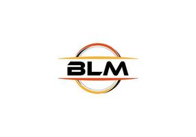 BLM lettera reali ellisse forma logo. BLM spazzola arte logo. BLM logo per un' azienda, attività commerciale, e commerciale uso. vettore
