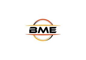 bme lettera reali ellisse forma logo. bme spazzola arte logo. bme logo per un' azienda, attività commerciale, e commerciale uso. vettore