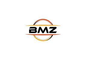 bmz lettera reali ellisse forma logo. bmz spazzola arte logo. bmz logo per un' azienda, attività commerciale, e commerciale uso. vettore