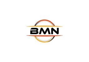bmn lettera reali ellisse forma logo. bmn spazzola arte logo. bmn logo per un' azienda, attività commerciale, e commerciale uso. vettore