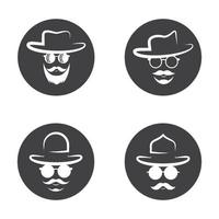 insieme dell'illustrazione di immagini di logo del cappello da cowboy vettore