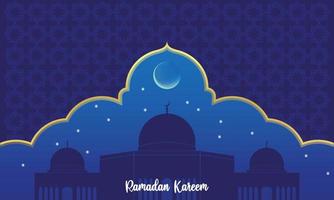 Ramadan kareem, moschea, Luna e stelle movimento grafico. semplice musulmano sfondo vettore