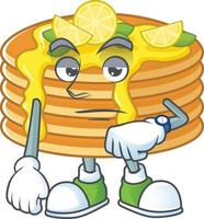 Limone crema pancake cartone animato personaggio vettore