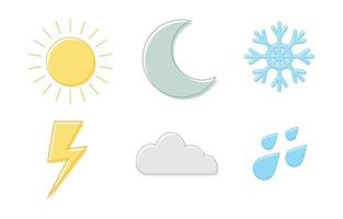 design piatto icone meteo, illustrazione vettoriale