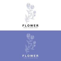 semplice botanico foglia e fiore logo, vettore naturale linea stile, decorazione disegno, striscione, volantino, nozze invito, e Prodotto il branding