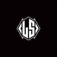 ls logo monogramma con scudo forma disegni modello vettore